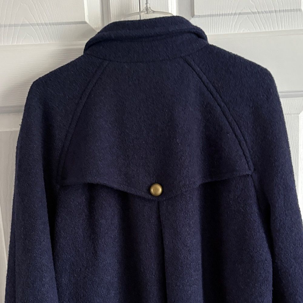 Linea by Louis Dell'Olio Vintage Classic Blue Swing Coat with Gold Accents - Picture 13 of 15